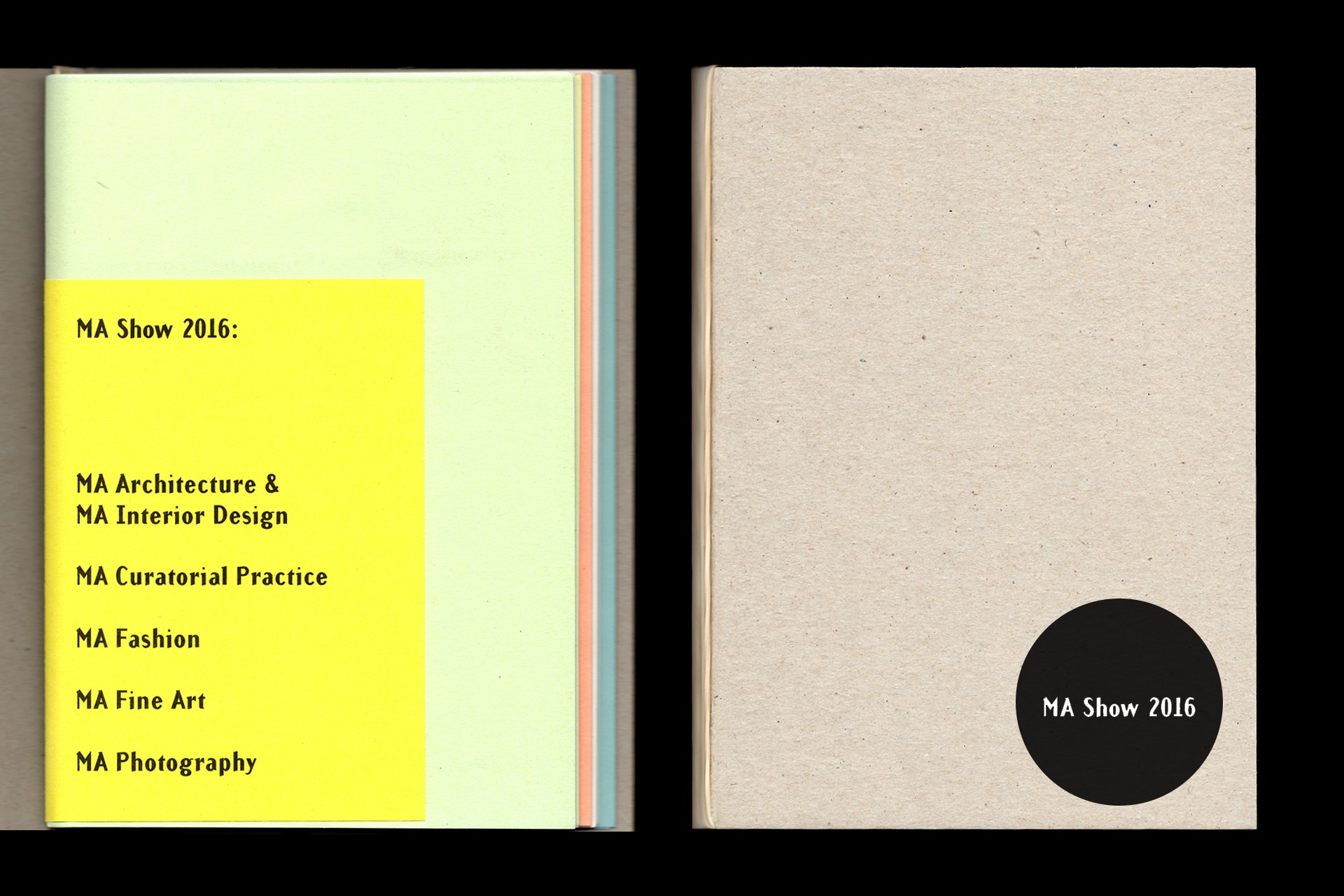 Greyboard cover and rubberband binding of catalogue sections.