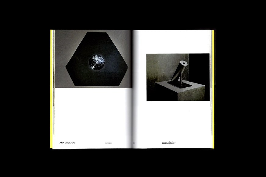 Inside spread of exhibition catalogue for the MA Kent show at UCA.