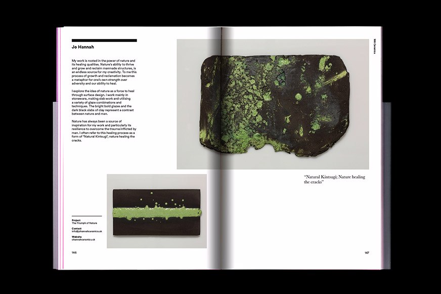 Internal spread of the UCA MA Show 2018 catalogue.