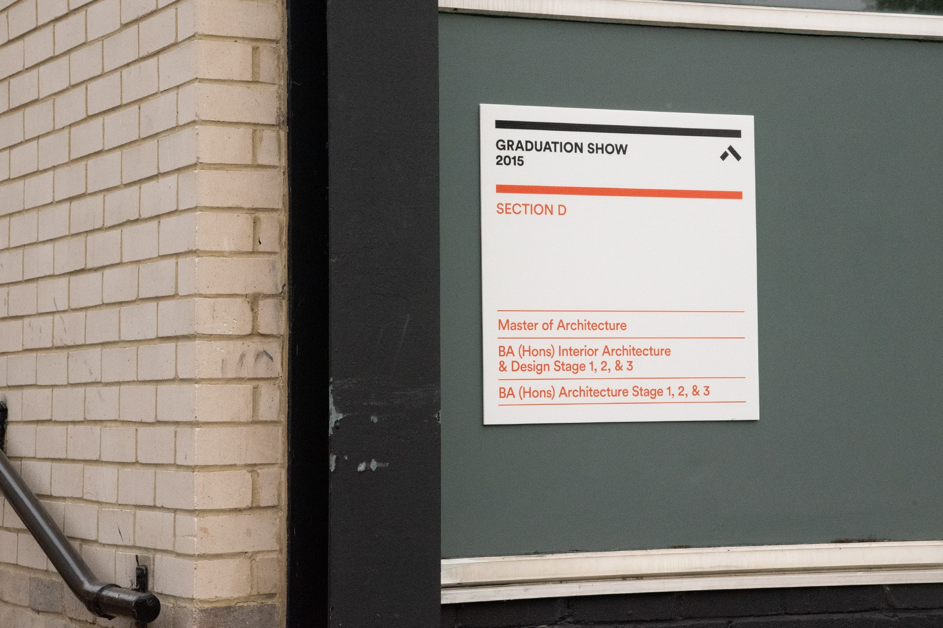 Correx way-finding signage at the school of architecture in Canterbury
