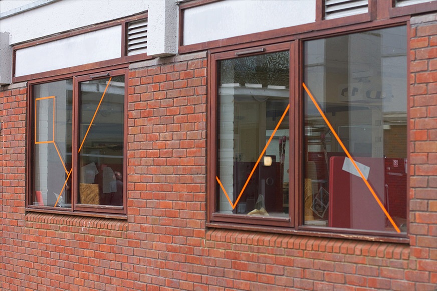 Orange line window graphics