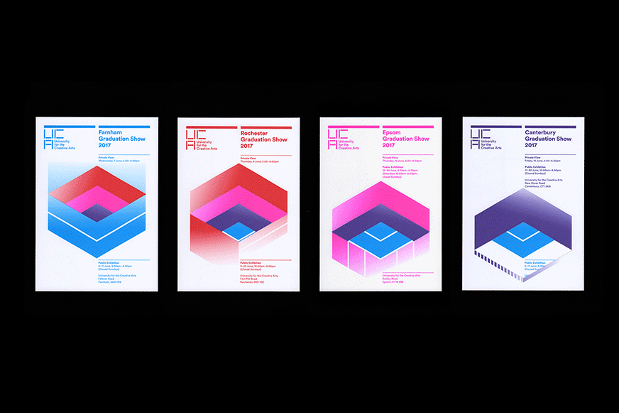 Animation showing all the combinations of the die-cut invites laid on top of each other.