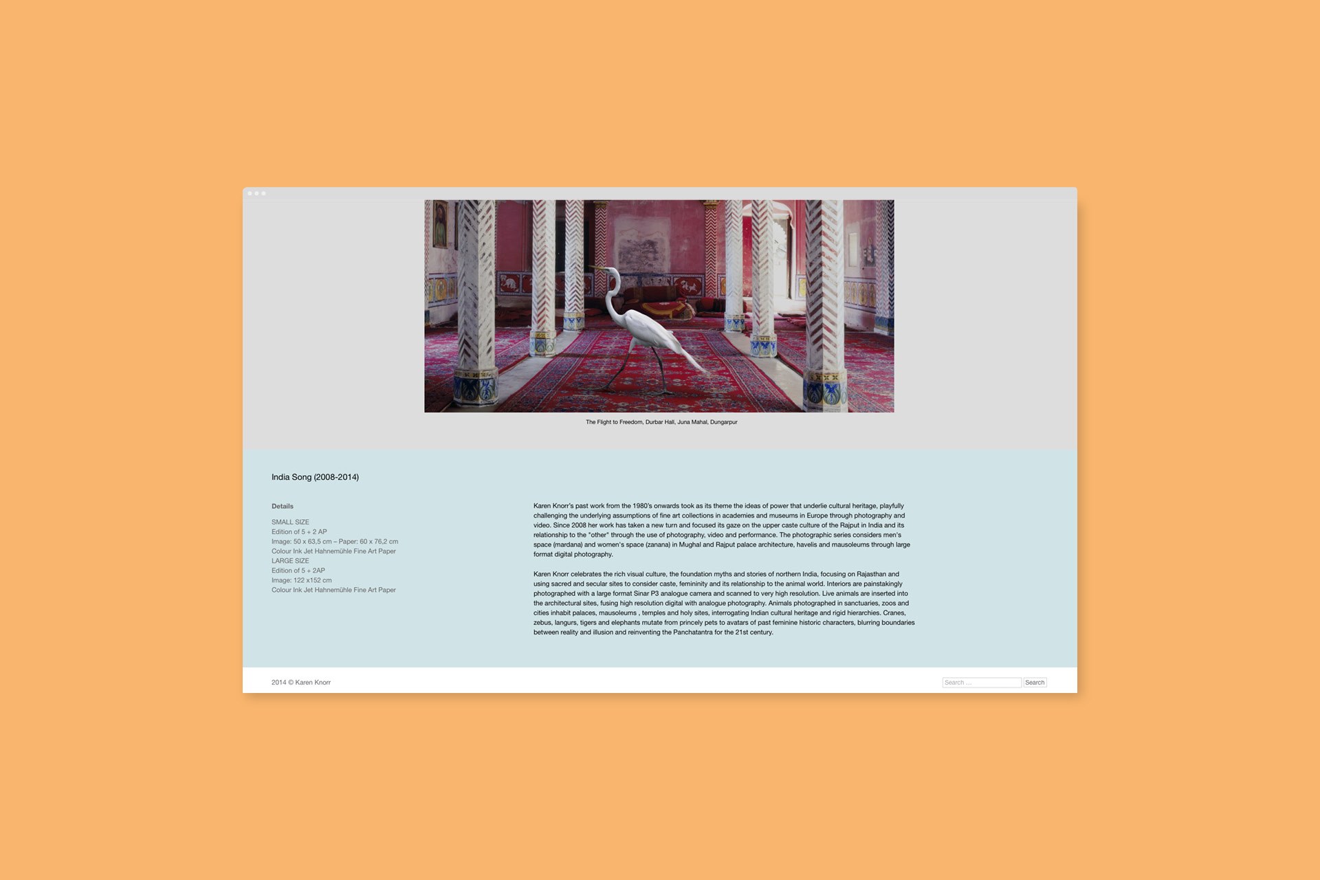 Project details from Karen Knorr's website